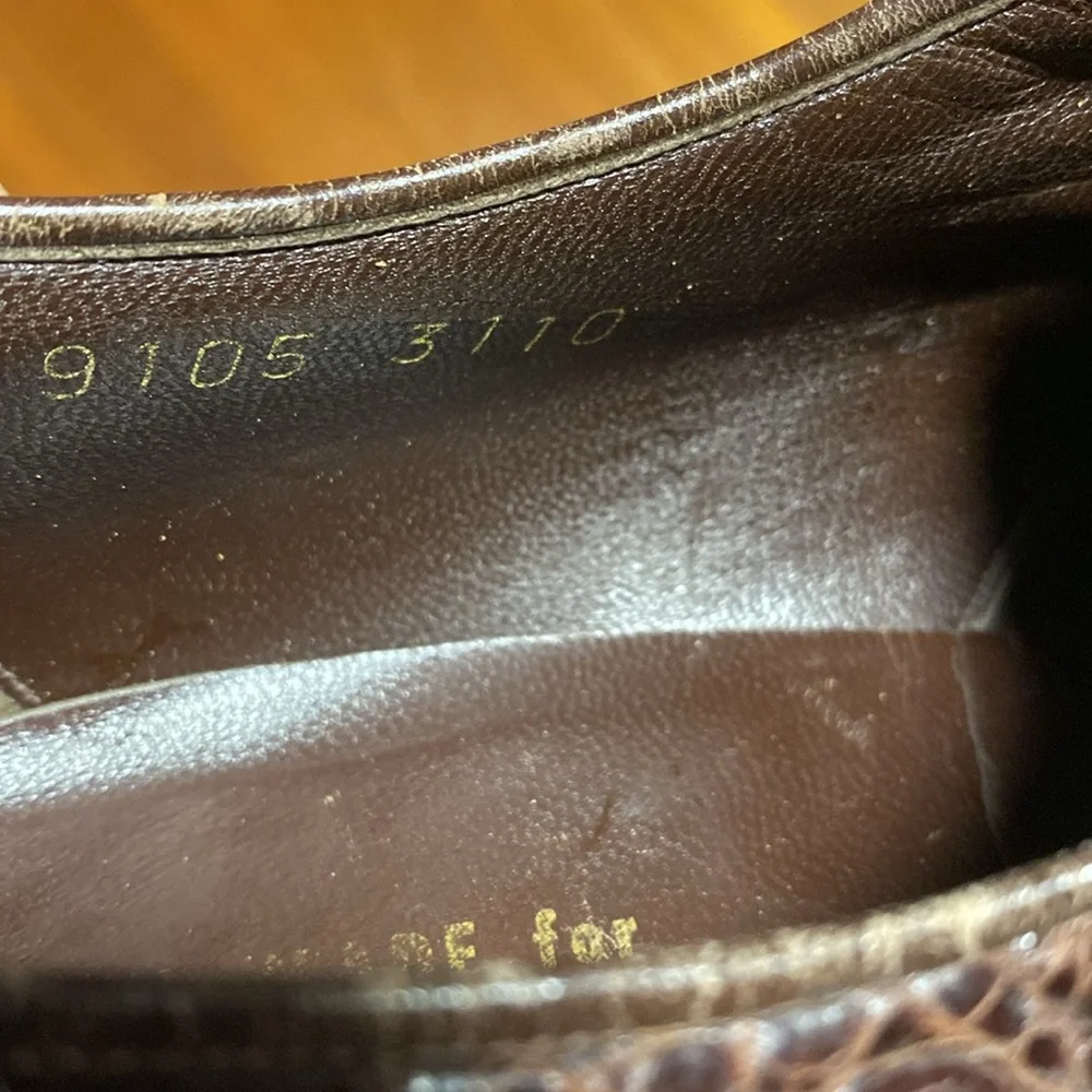 Vintage French shiner mens alligator shoes - Picture 7 of 12
